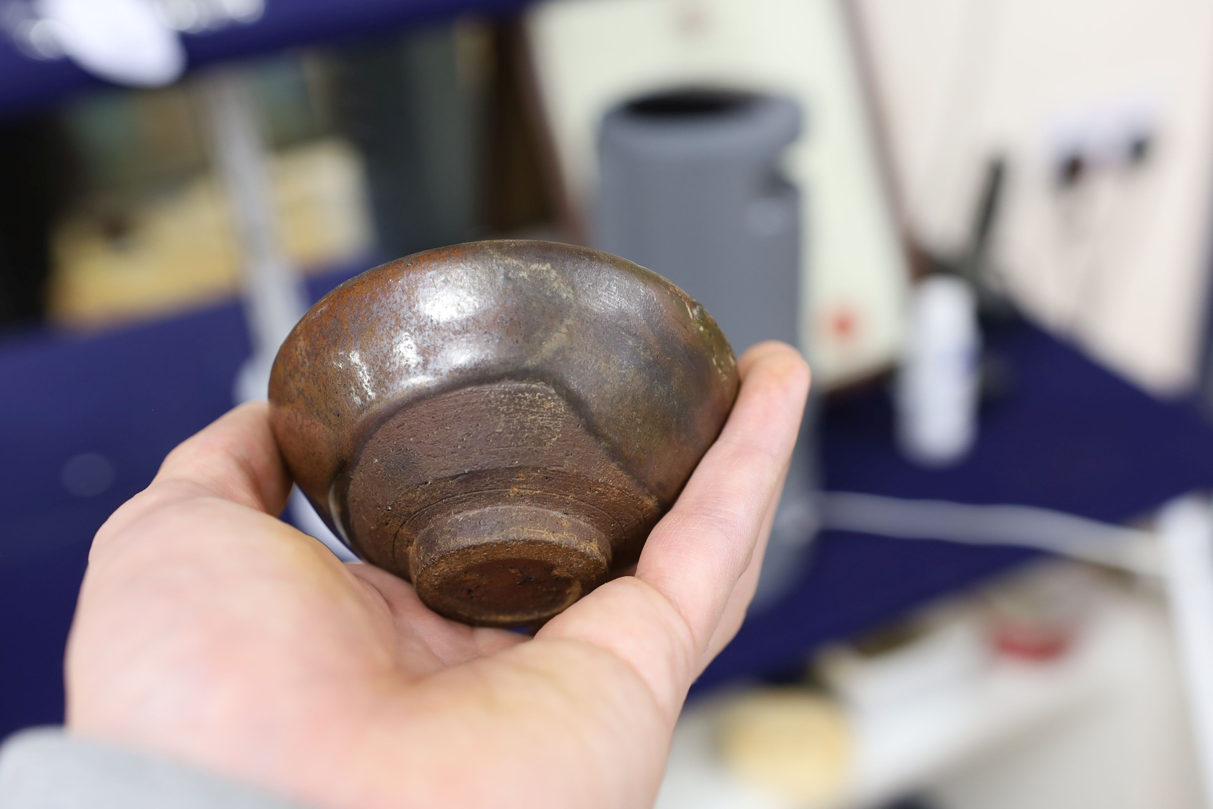 A group of Chinese Jian ware tea bowls, Song dynasty, largest 11.5 cms diameter, 7cm to 11.4cm diameter